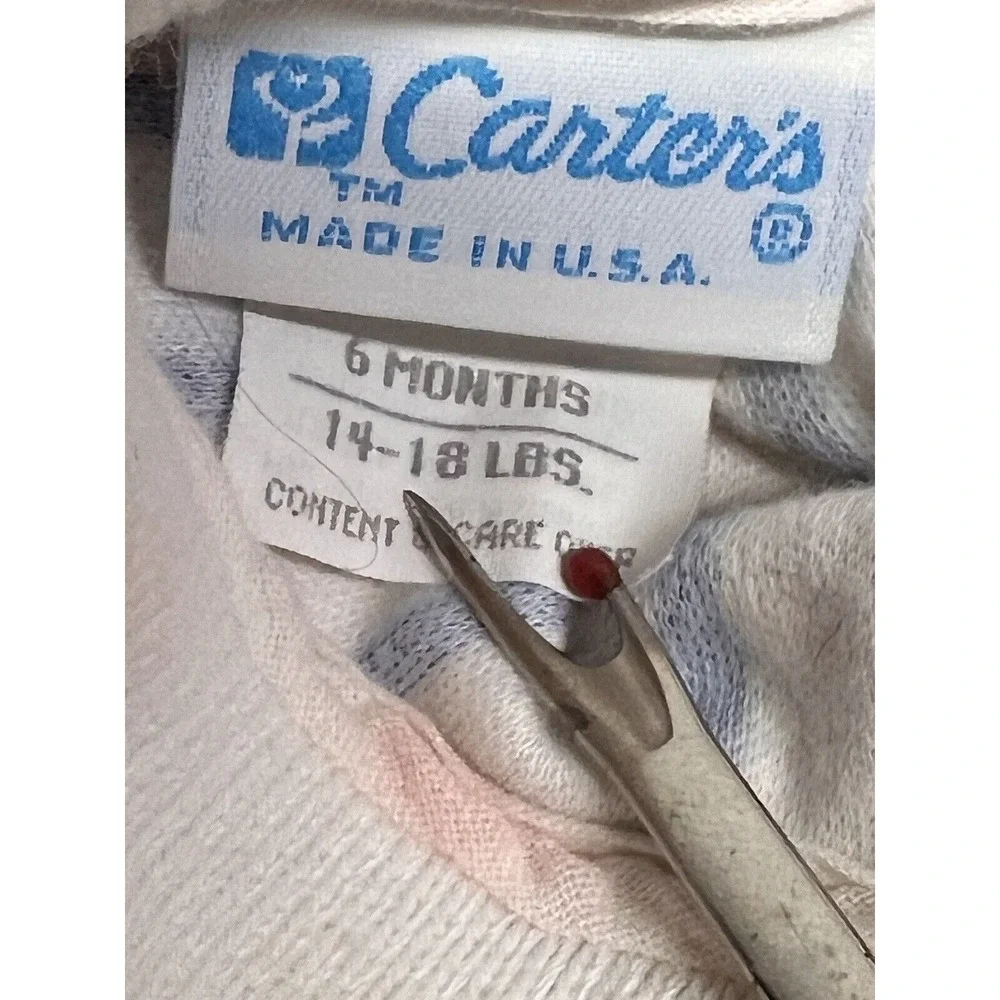 Vintage Carters International Baseball Bears Striped One Piece 6 Months USA Made